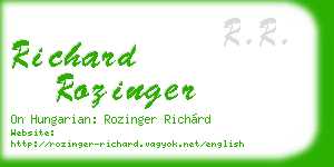 richard rozinger business card
