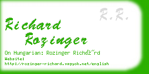 richard rozinger business card